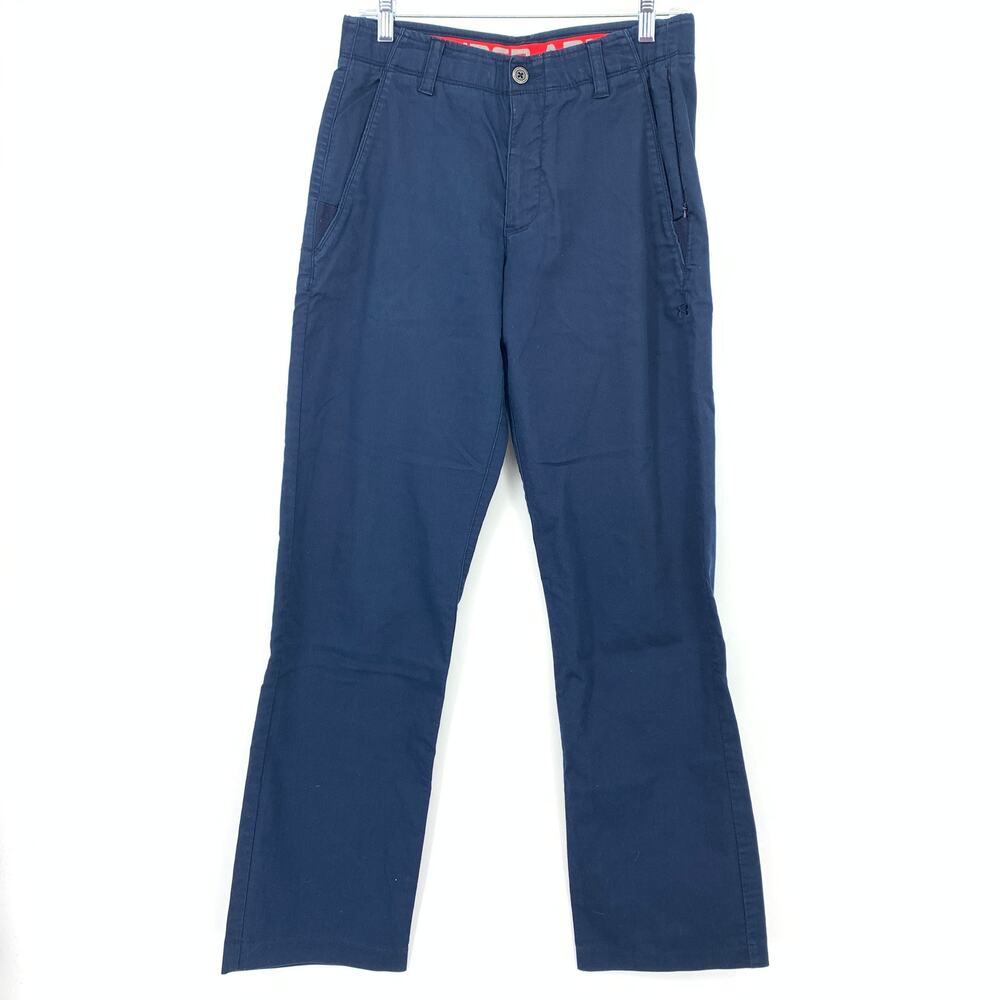 Under Armour Straight Leg Chino Pants Mens Size 30 X 32 Navy Blue